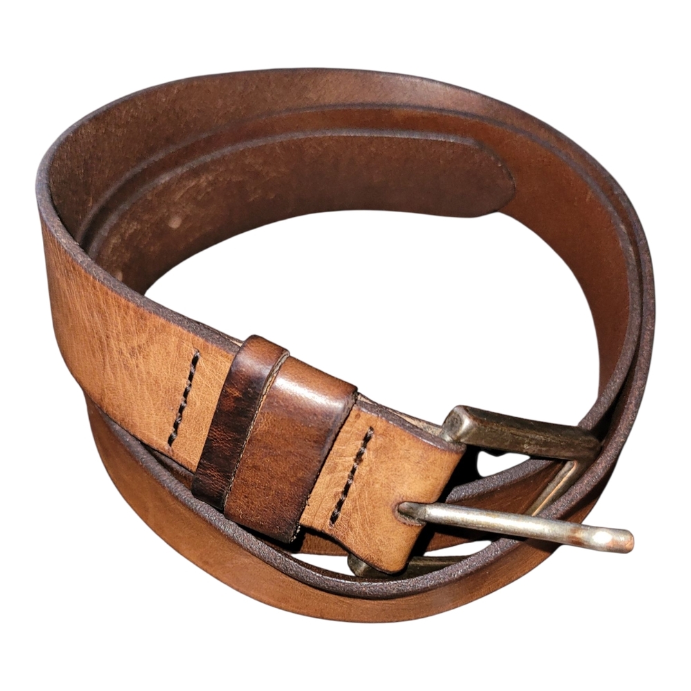 XL H&M Sweden Brown Distressed Leather Belt for Men